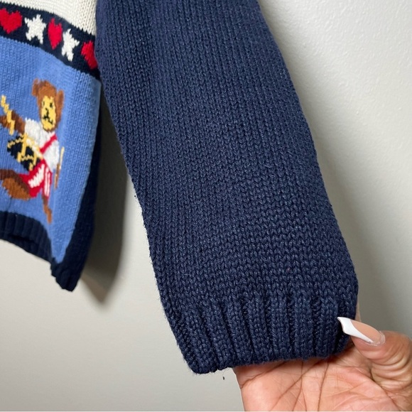 Vintage 90s‎ School Teacher Cardigan Sweater Medium Oversized Blue American Bear - Picture 4 of 12